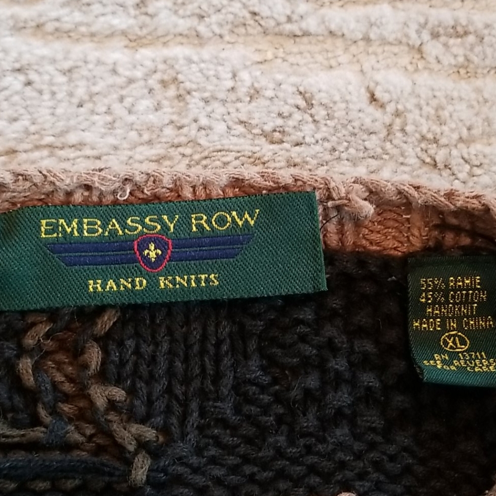 Vintage Embassy Row Chunky Handknit Sweater, Xl - image 5